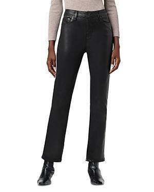 Hudson Nico High Rise Straight Leg Jeans in Coated Black Product Image