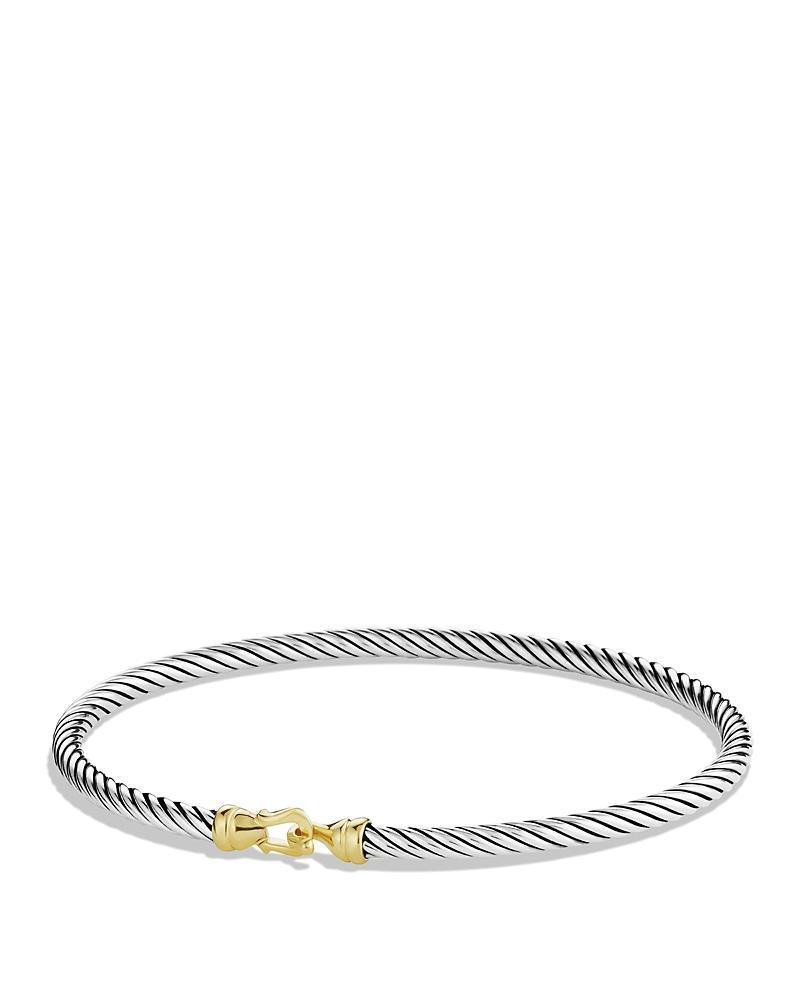 Cable Buckle Bracelet in Silver with 18K Gold, 3mm Product Image