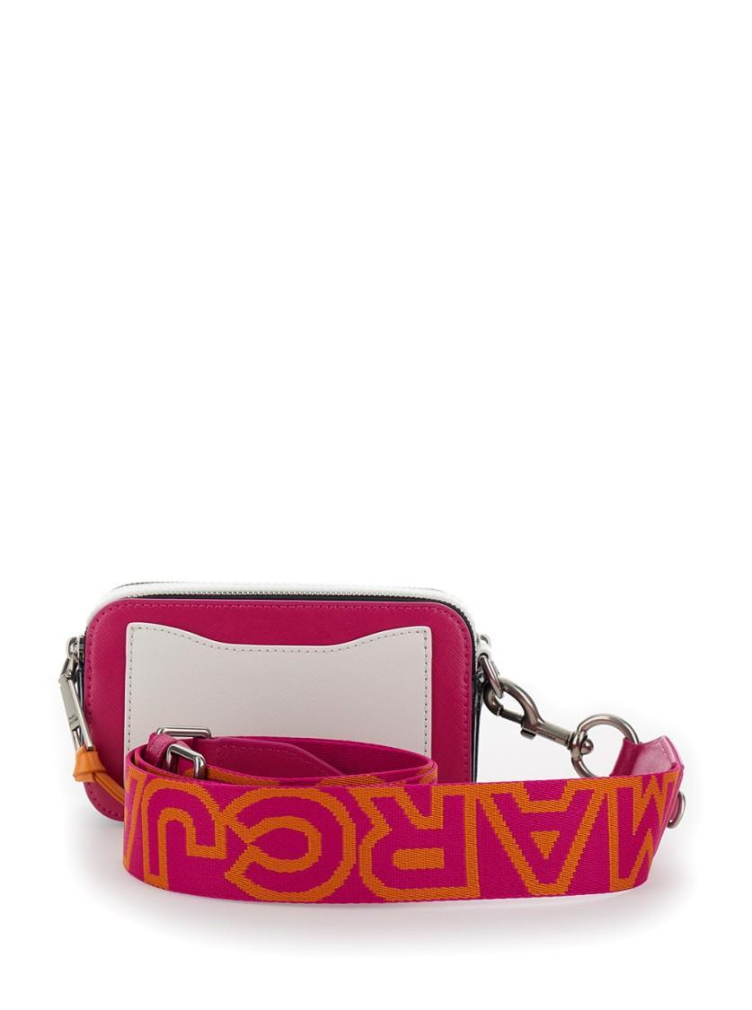 MARC JACOBS 'the Snapshot' Fuchsia Shoulder Bag With Metal Logo At The Front In Pink Product Image