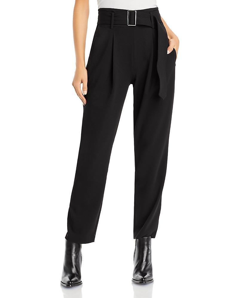 T Tahari Crepe Pull On Front Pleated Self Belted Pants Product Image