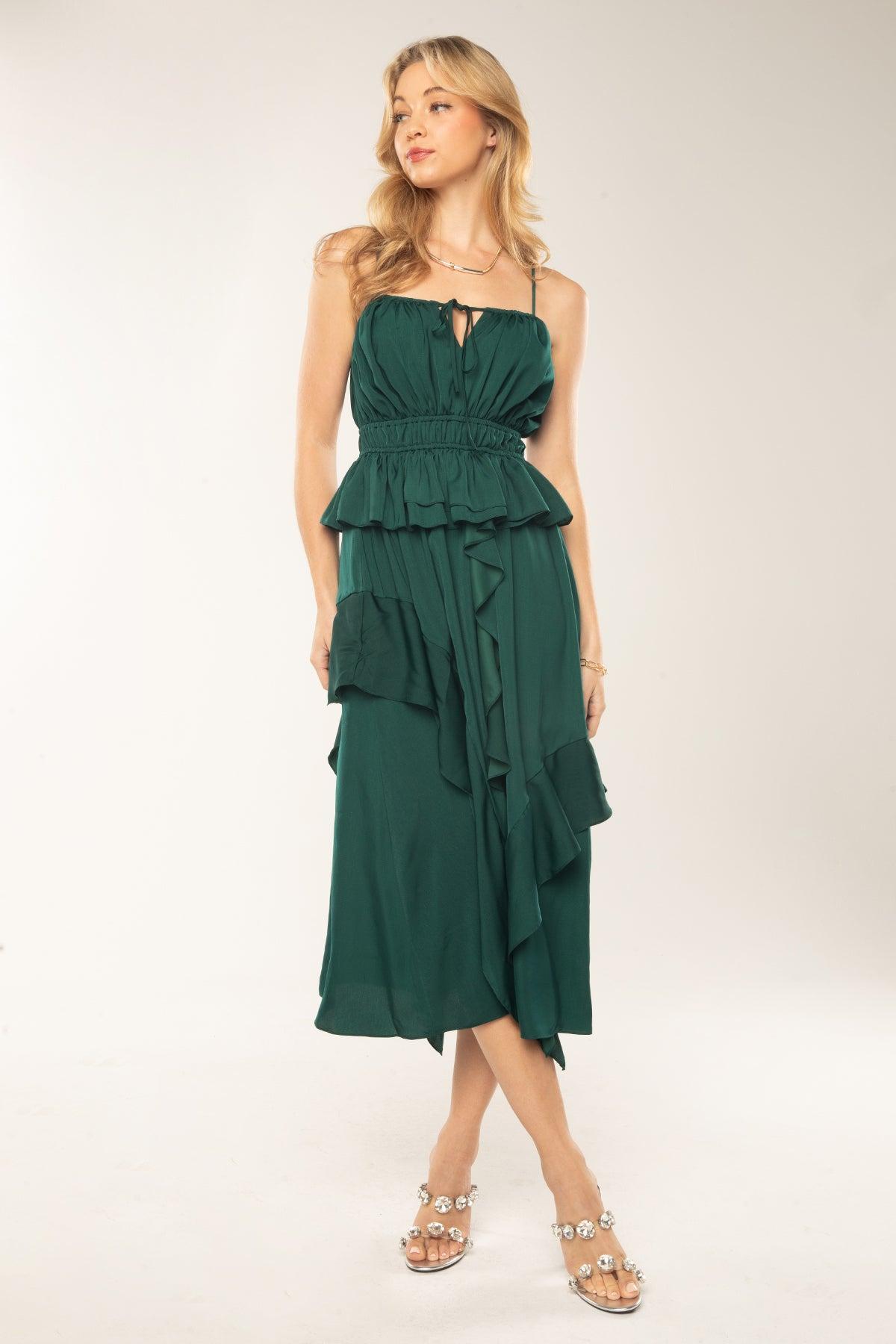 Asymmetric Tiered Midi Dress Product Image