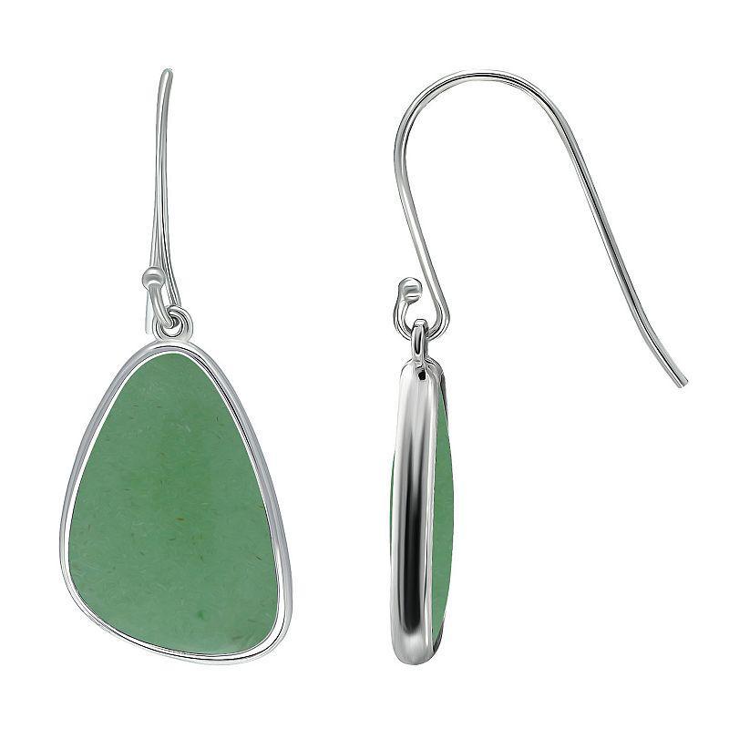 Aleure Precioso Sterling Silver Freeform Sodalite Drop Earrings, Womens, Green Product Image