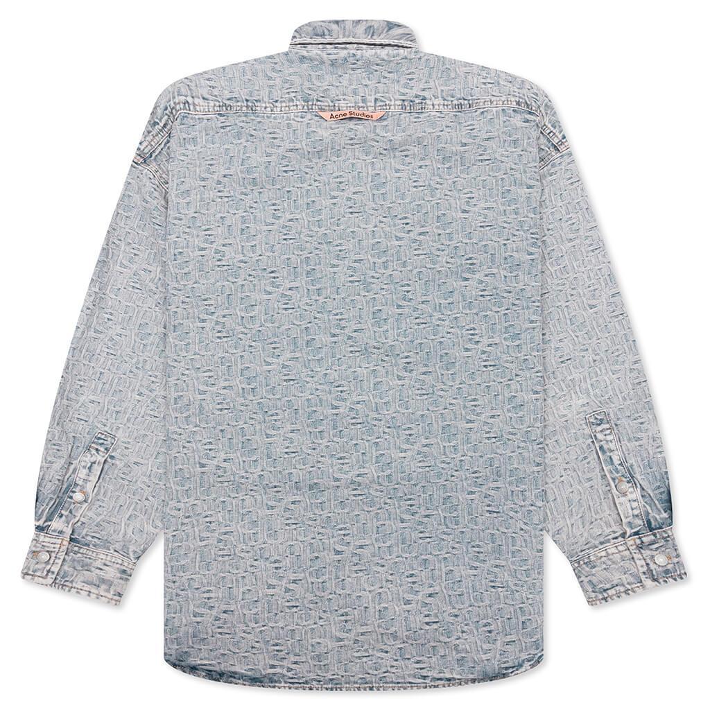 Relaxed Fit Denim Shirt - Blue/Beige Male Product Image