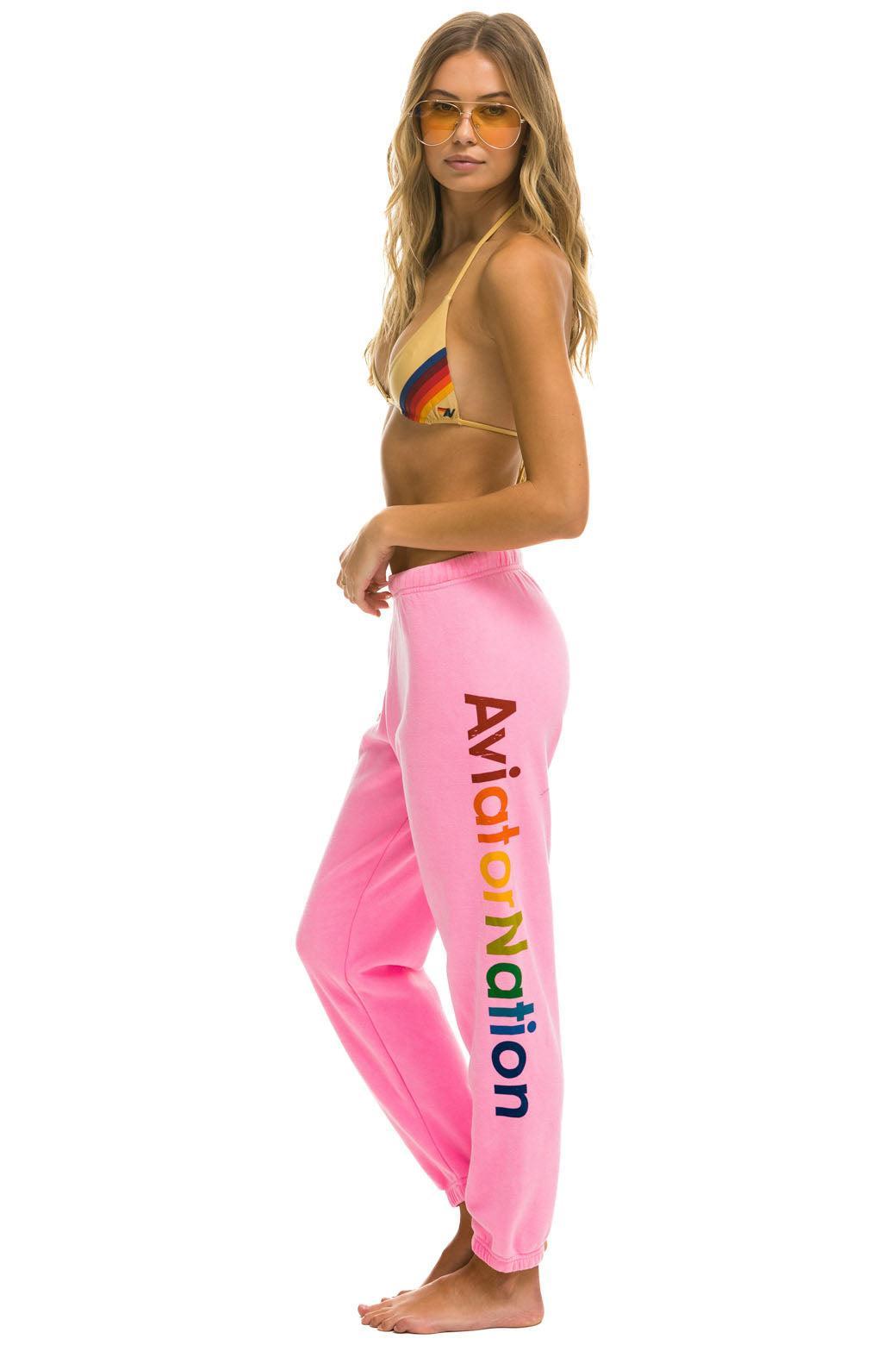 AVIATOR NATION LA JOLLA SWEATPANTS - NEON PINK Female Product Image