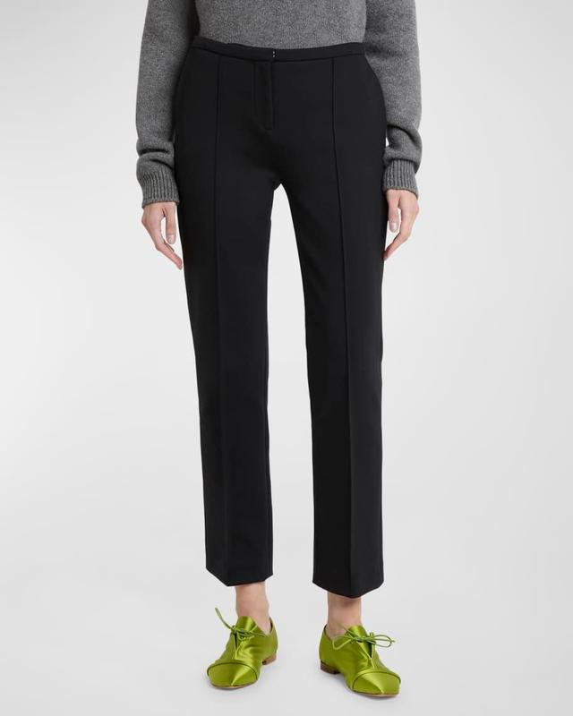 Mid-Rise Straight-Leg Ankle Trousers Product Image