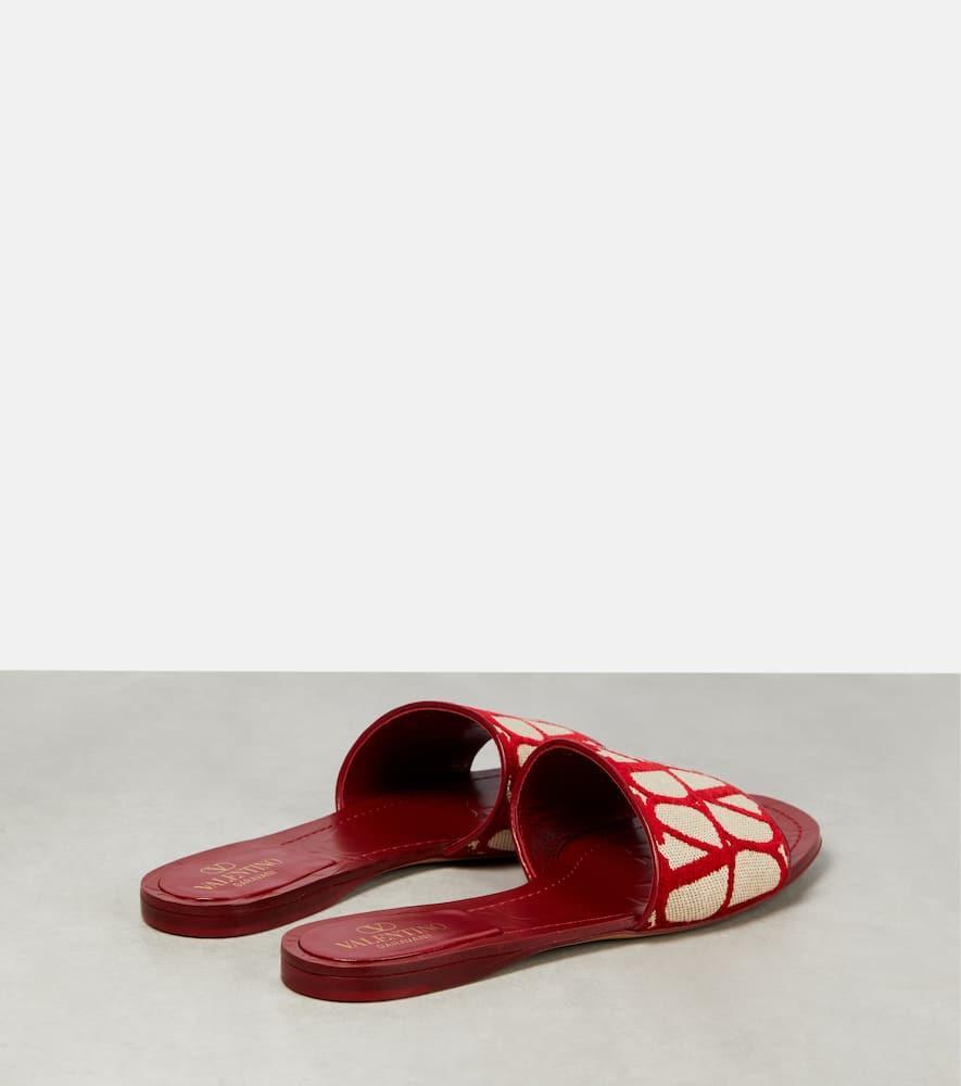 VALENTINO GARAVANI Toile Iconographe Canvas Slide In Red Product Image