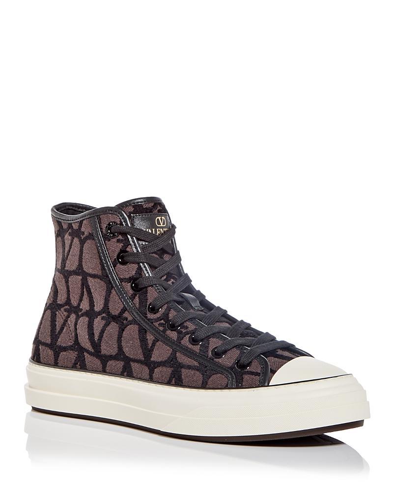 Valentino Garavani Mens Jacquard Logo High Top Sneakers Product Image