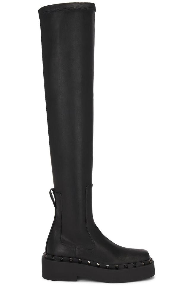 Valentino Garavani Rockstud M-Way Over The Knee Boot in Black Product Image