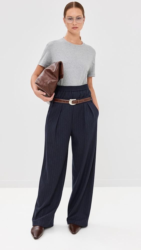 Tibi Newton Stripe Double Waist Boxer Trousers | Shopbop Product Image