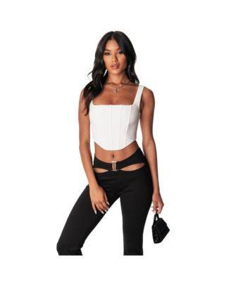 Womens Square Neckline Corset Top With Boning product image