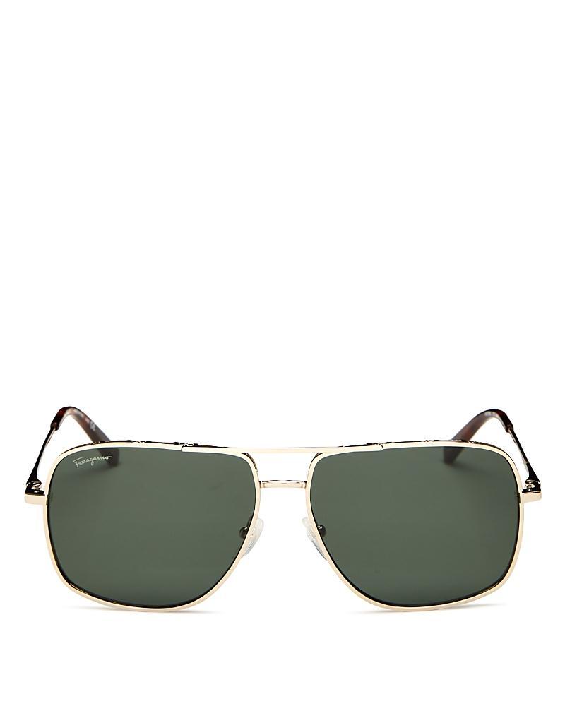 Salvatore Ferragamo Brow Bar Aviator Sunglasses, 60mm Product Image