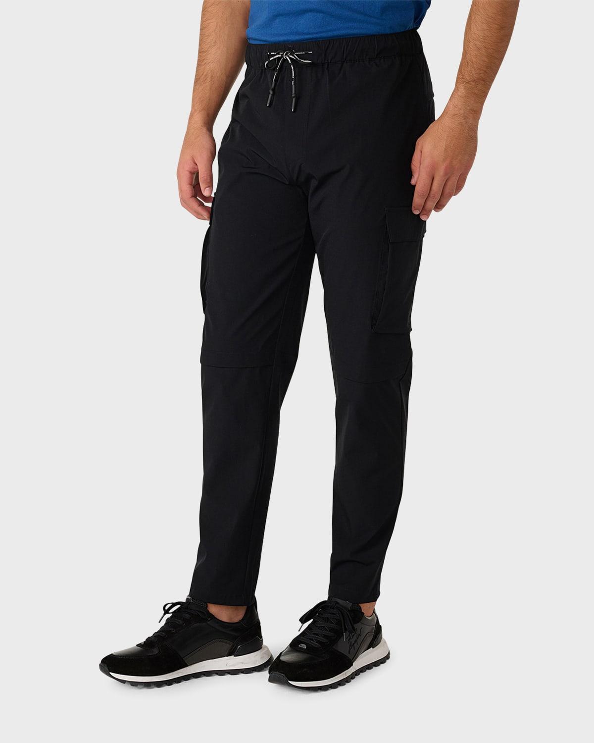 Karl Lagerfeld Men's Nylon Stretch Cargo Pants - Size: LARGE - BLACK Product Image