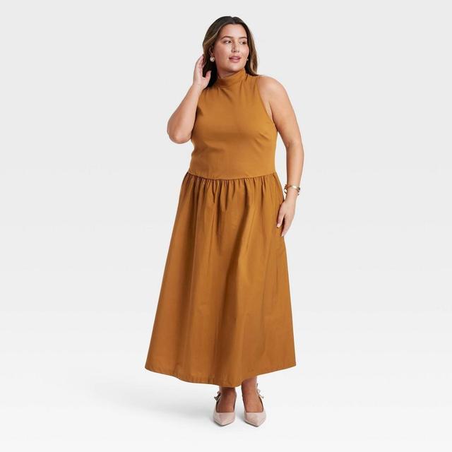 Womens Maxi A-Line Dress - A New Day Brown 4X Product Image