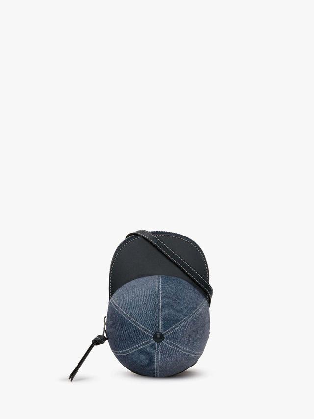 MEDIUM CAP BAG - VELVET PRINTED DENIM CROSSBODY BAG in blue | JW Anderson US  Product Image