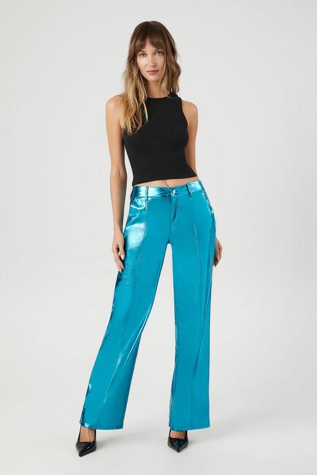 Metallic Wide-Leg Pants | Forever 21 Product Image