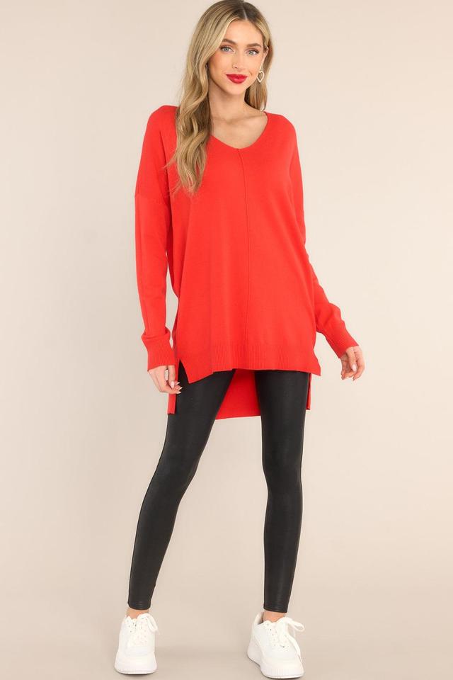 Wind Down Bright Red Sweater Product Image