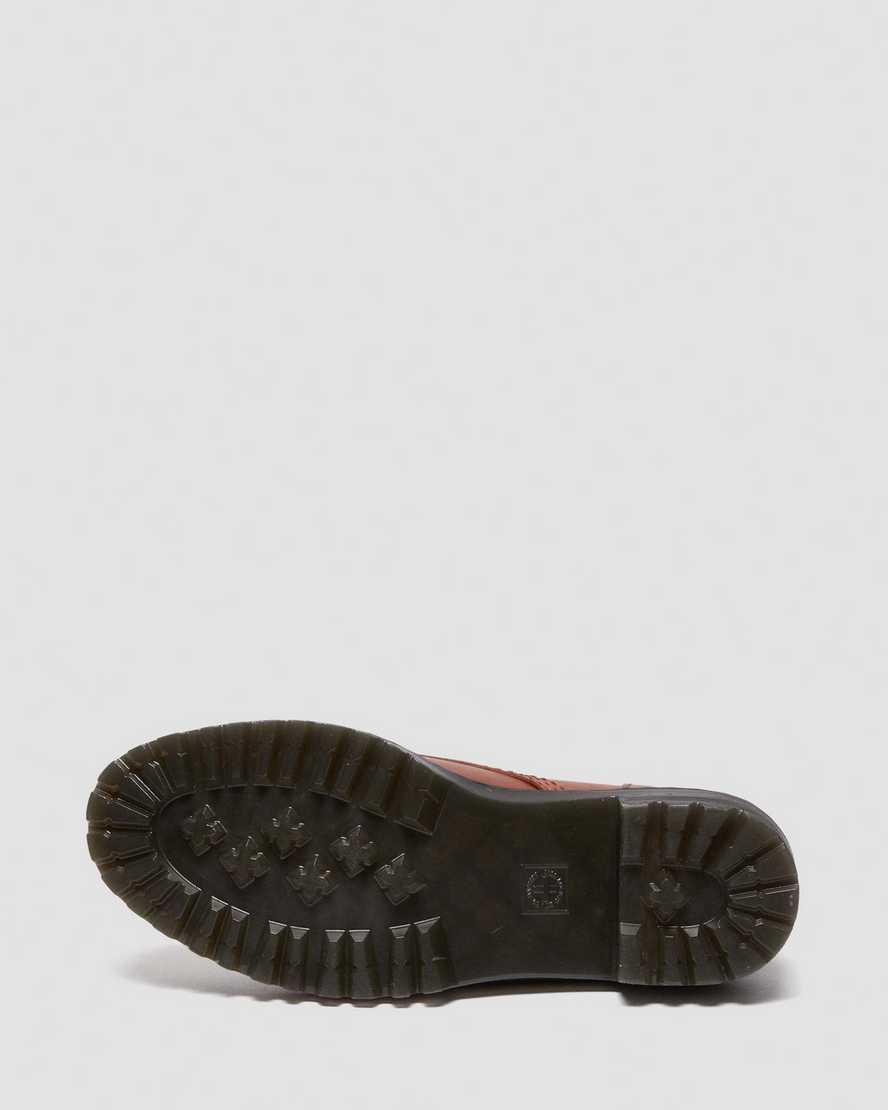 Dr. Martens Womens Leona Farrier Leather Platform Heel Combat Boots Product Image