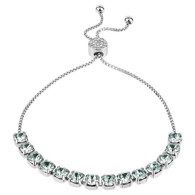 Brilliance Crystal Row Adjustable Bracelet, Womens Chrysolite Product Image