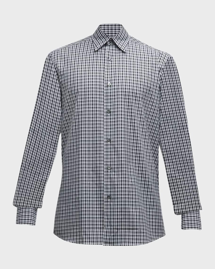 Men's Cotton Check Sport Shirt Product Image