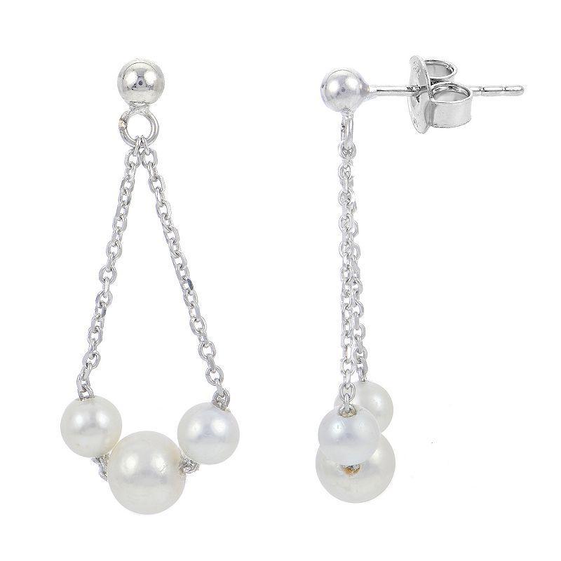 PearLustre by Imperial Freshwater Cultured Pearl Chain Drop Earrings, Womens, White Product Image