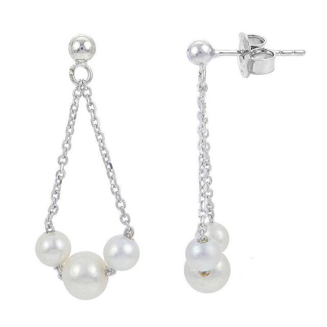 PearLustre by Imperial Freshwater Cultured Pearl Chain Drop Earrings, Womens, Sterling Silver Product Image