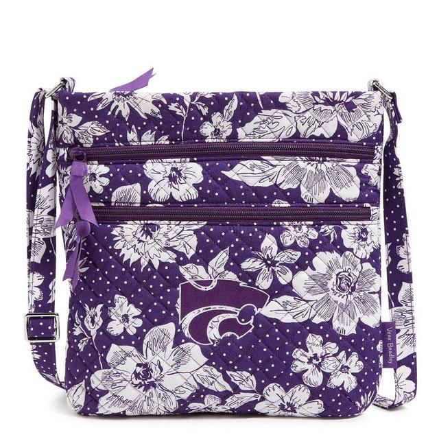 Vera Bradley Collegiate Triple Zip Hipster Crossbody Bag Women Rain Garden with Kansas State University Product Image