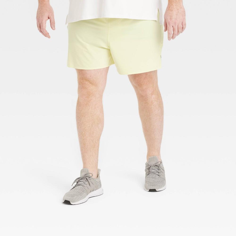 Mens Big Run Shorts 5 - All In Motion Lemon 2XL Product Image