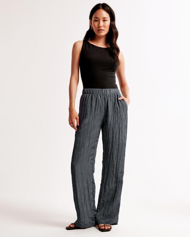 Crinkle Textured Pull-On Pant Product Image