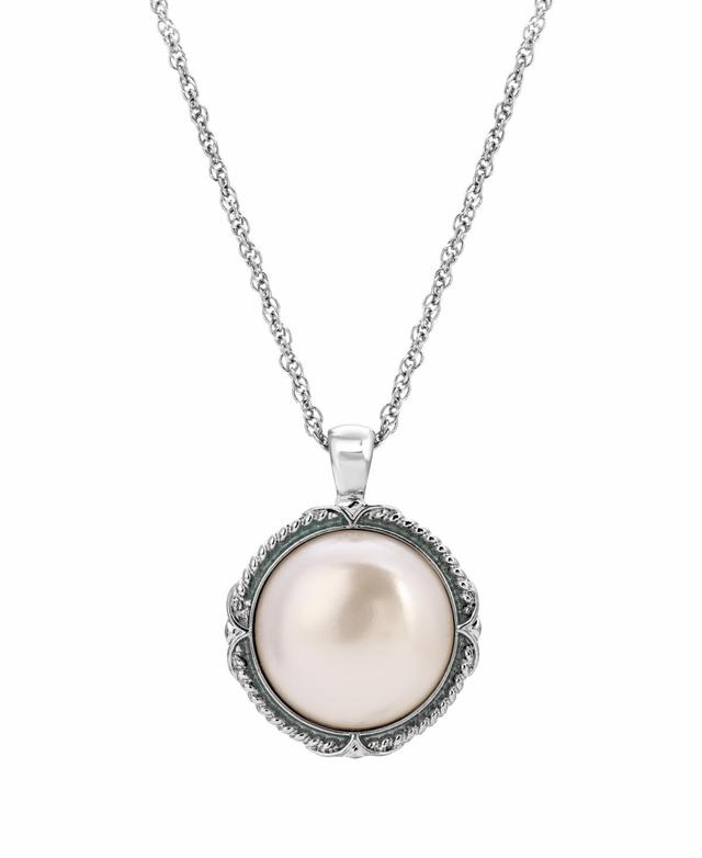 1928 Round Stone Pendant Necklace, Womens, White Product Image