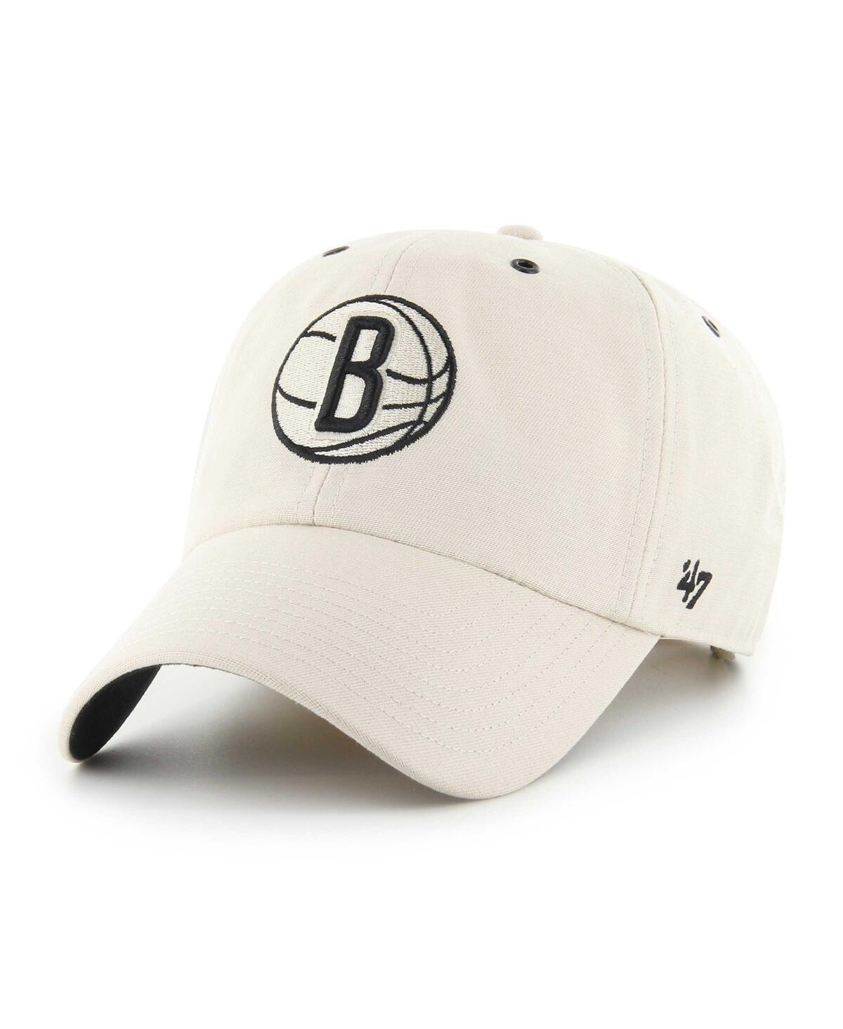 Mens 47 Cream Brooklyn Nets Lunar Clean Up Adjustable Hat Product Image