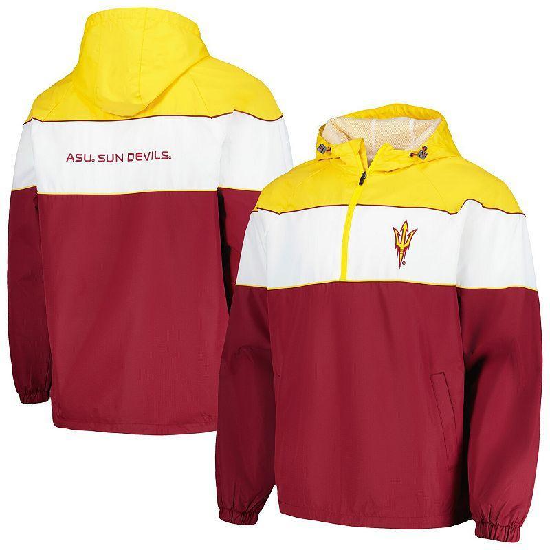 Mens G-III Sports by Carl Banks Maroon Arizona State Sun Devils Center Line Half-Zip Raglan Hoodie Jacket Product Image