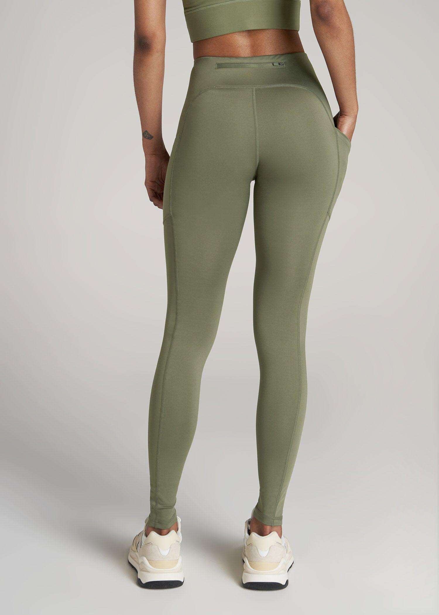 Women's Active Tall Leggings with Pockets in Olive Product Image