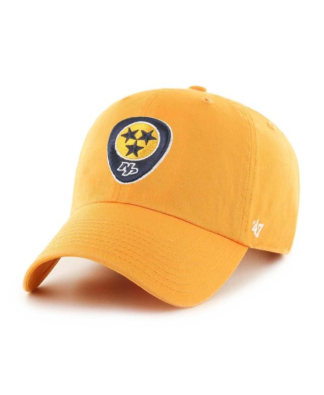 Mens 47 Brand Gold Nashville Predators Alternate Clean Up Adjustable Hat Product Image