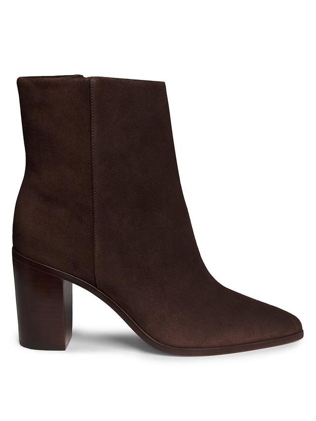 Womens 80MM Suede Block-Heel Booties Product Image