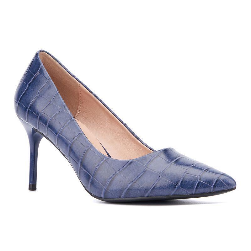 New York & Company Belle Womens Pumps Blue Croc Product Image