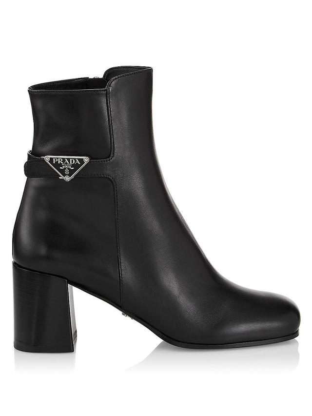 Womens 55MM Leather Logo Booties Product Image