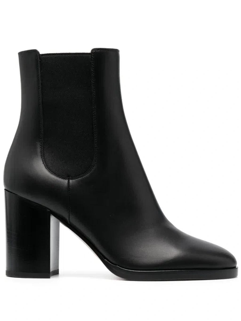 GIANVITO ROSSI Chelsea Leather Ankle Boots In Black product image