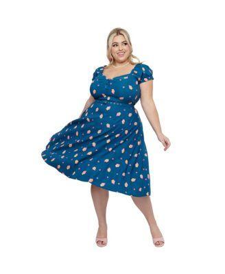 Plus Size 1960s Ohara Sweetheart Neckline Swing Dress Product Image