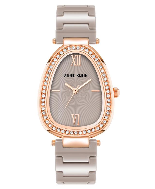 Anne Klein Womens Quartz Taupe Ceramic Link Bracelet Watch Product Image