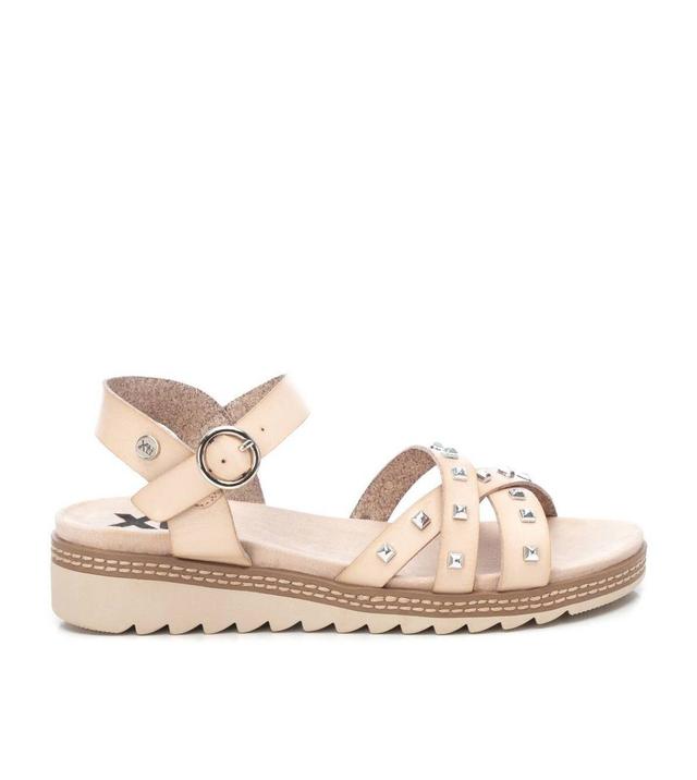 Xti Womens Flat Sandals With Silver Studs Beige Product Image