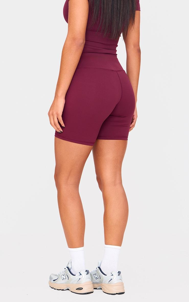 Deep Burgundy Sculpt High Waist Gym Shorts Product Image