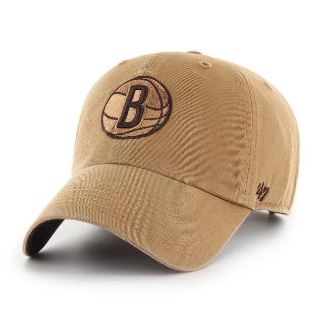 Mens 47 Tan Brooklyn Nets Ballpark Clean Up Adjustable Hat Product Image