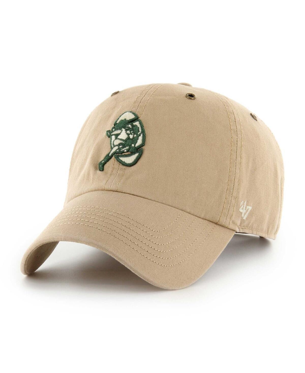 Mens 47 Brand Khaki Green Bay Packers Overton Clean Up Adjustable Hat Product Image