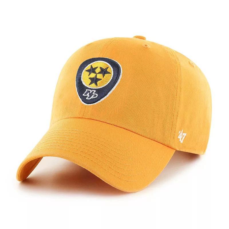 Mens 47 Brand Gold Nashville Predators Alternate Clean Up Adjustable Hat Product Image