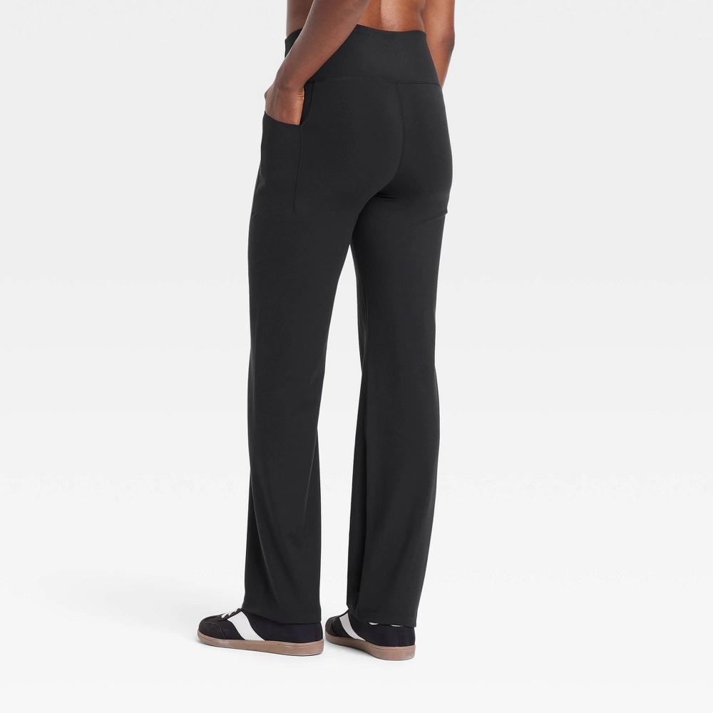 Womens Dynamic Flex High-Rise Pocketed Straight Leg Pants - All In Motion Black XS Product Image