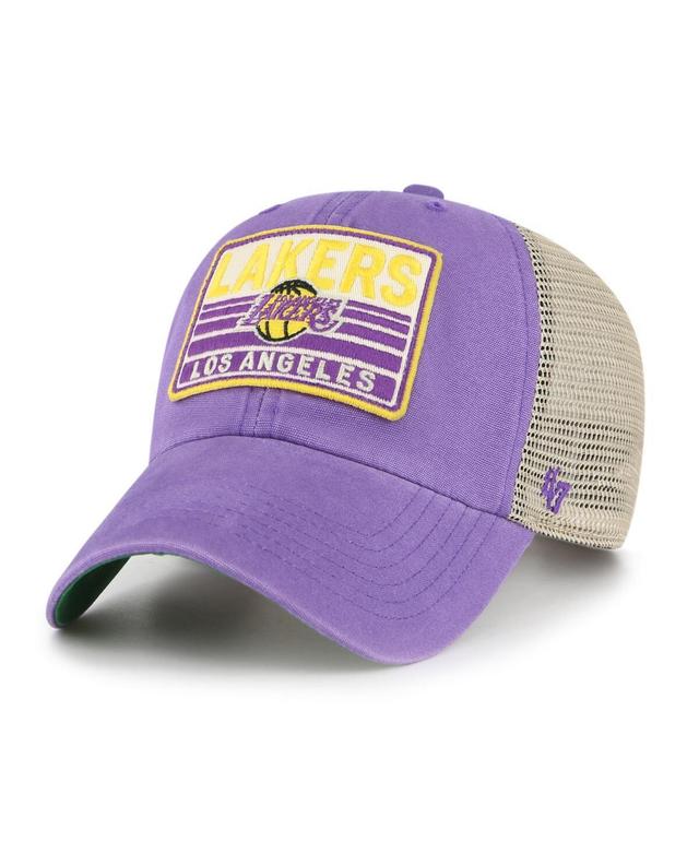 Mens 47 Brand Purple Los Angeles Lakers Four Stroke Clean Up Snapback Hat - Purple Product Image