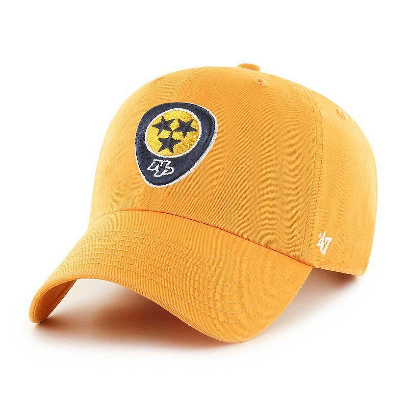 Mens 47 Brand Gold Nashville Predators Alternate Clean Up Adjustable Hat Product Image