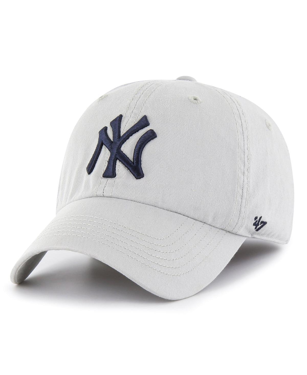 Mens 47 Brand Gray New York Yankees Franchise Logo Fitted Hat Product Image