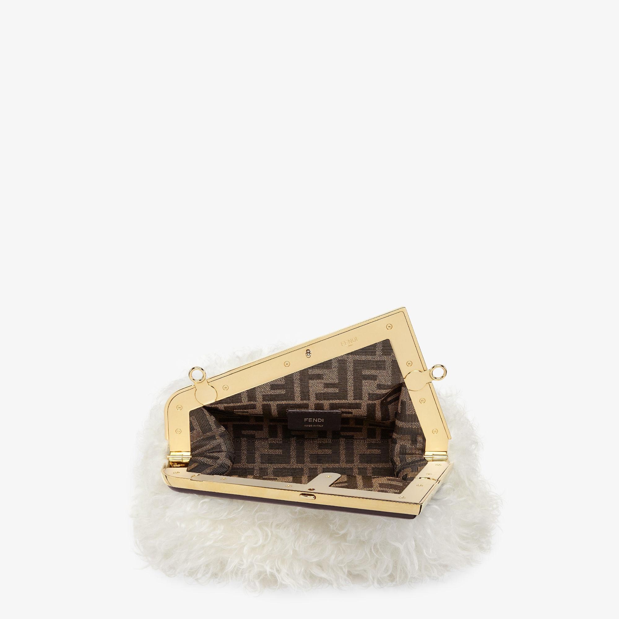 Fendi First SmallWhite mohair wool bag Product Image