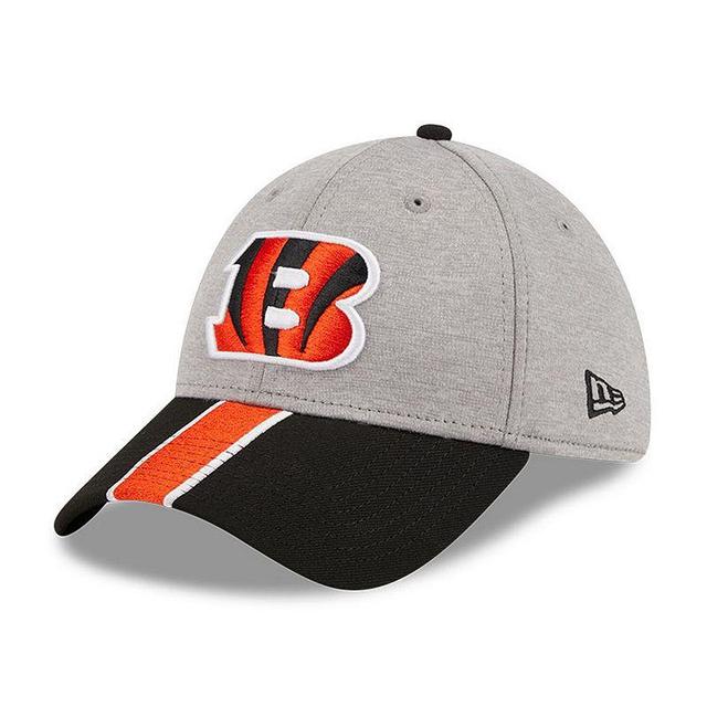 Mens New Era Heather Gray/Black Cincinnati Bengals Striped 39THIRTY Flex Hat Product Image